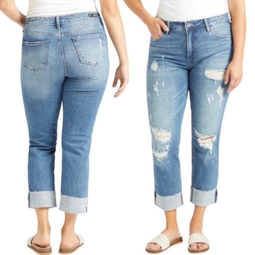 Distressed Blue Jeans